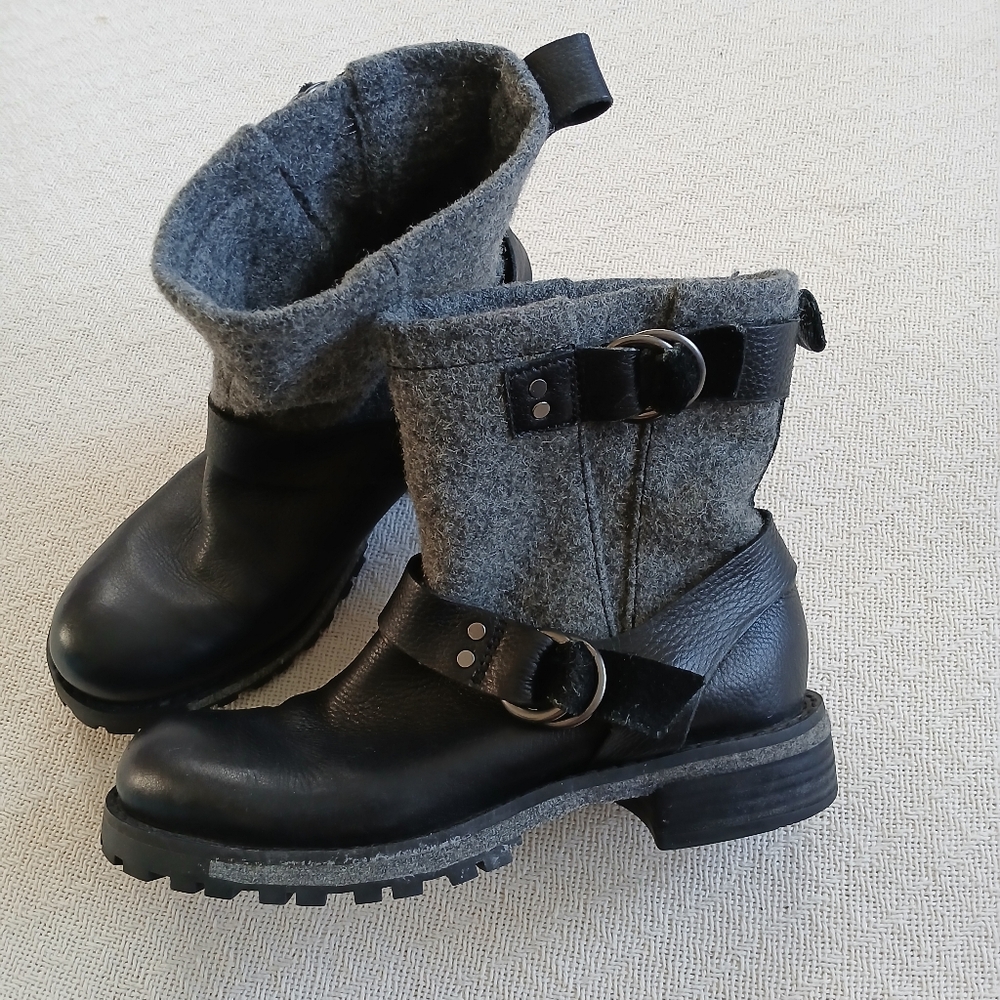 woolrich ♡ wool leather baltimore moto buckle
